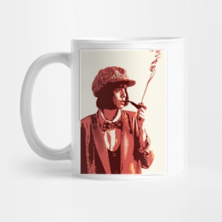 Retro Illustration Woman Smoking Mug